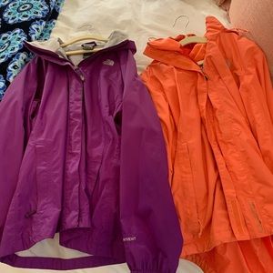2 northface raincoats
